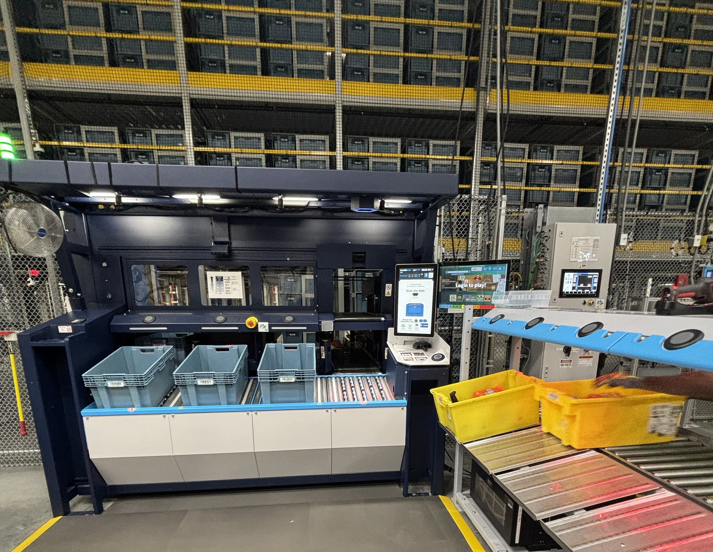 ToteASRS workstation in an Amazon fulfillment center